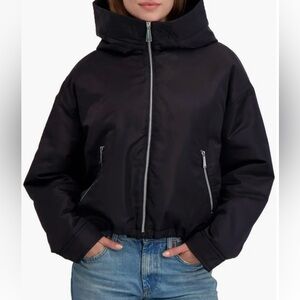 NWT Faux Shearling Lined Cropped Hooded Jacket